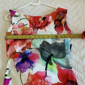 CHIARA BONI LA PETITE ROBE Madereh Floral Sleeveless Midi Dress Flounce Detail